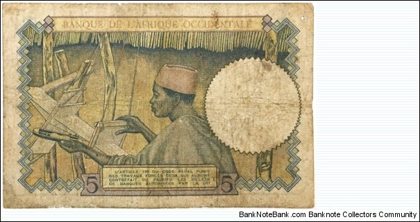Banknote from West African States year 1939
