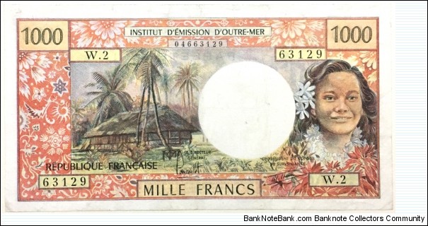 1000 Francs (Tahiti 1977) Banknote