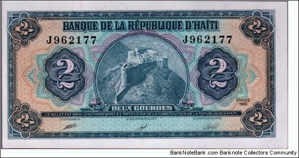 P-254 2 Gourdes Banknote
