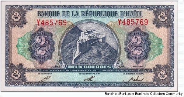 P-260 2 Gourdes Banknote