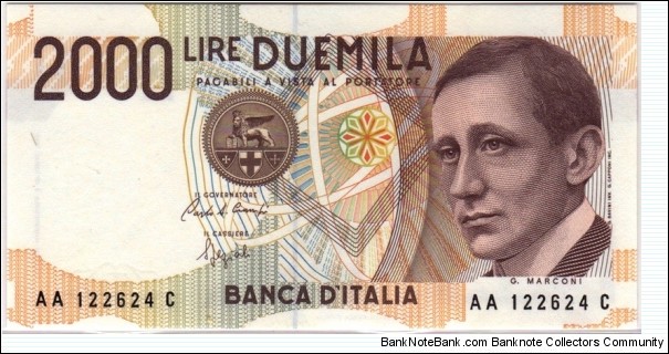 P-115 2000 Lira Banknote