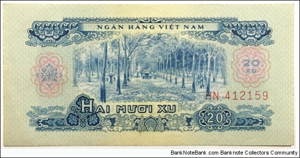 20 Xu(Transitional issue used until the South's economic system was merged with that of the Democratic Republic of Vietnam in 1978 / issued in 1975)
 Banknote