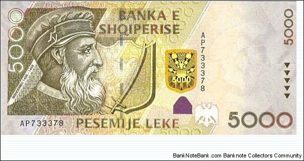 Albania 5000 Leke - Skanderbeg Banknote