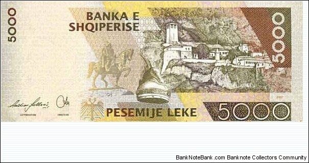 Banknote from Albania year 2001