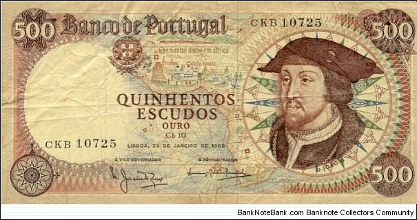 Portugal 500 Escudos Banknote