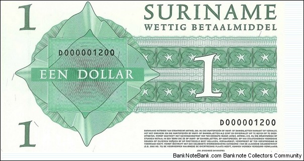 Banknote from Suriname year 2003