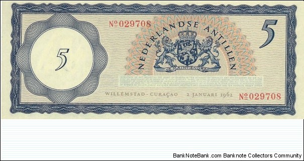 Banknote from Curacao year 1962