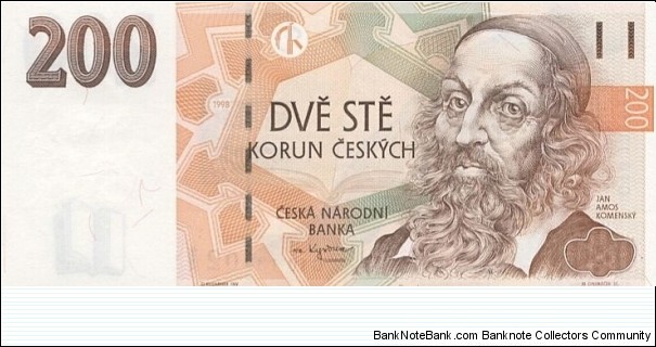 Czechia 200 Korun - Jan Amos Komenský Banknote
