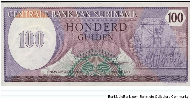 Suriname 100 Gulden Banknote