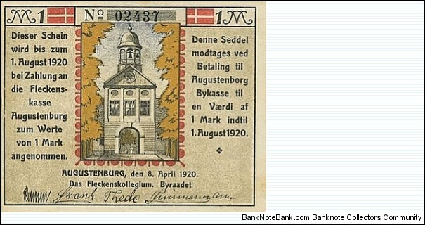 1 Mark - Augustenburg Banknote