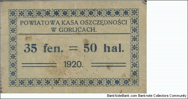 35 Fenigów = 50 Halerzy - Gorlice Banknote