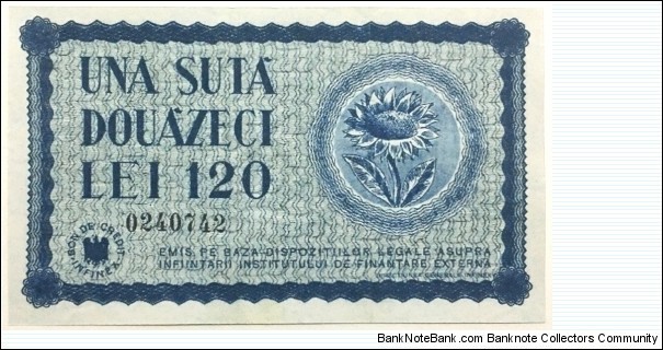 120 Lei (INFINEX/Institute of External Funding - Romanian Occupation of USSR /Transnistria)(Reproduction) Banknote