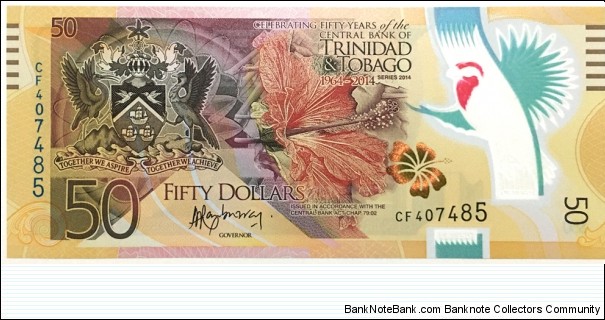 50 Dollars (50 Years of Central Bank of Trinidad and Tobago 1964-2014) Banknote