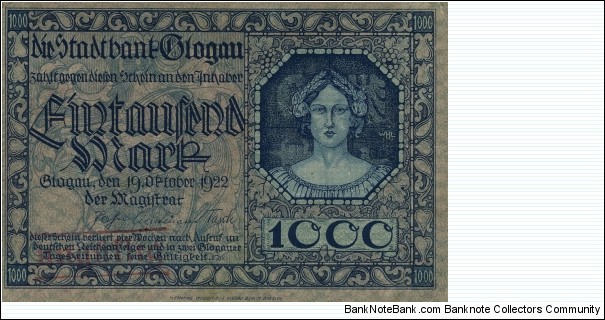 1000 Mark - Glogau/Głogów Banknote