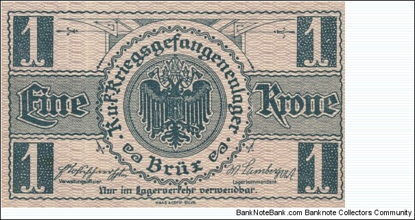 1 Krone - POW camp Brüx (now city in Czech Republic - Most) Banknote