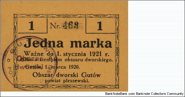 1 Marka - Gutów Banknote
