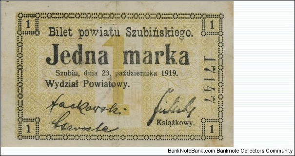 1 Marka - Szubin Banknote