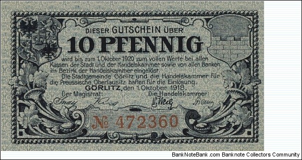 10 Pfennig - Görlitz Banknote