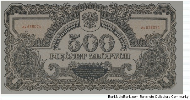 Poland 500 Złotych Banknote