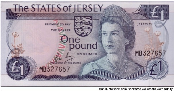 P-11b Jersey One Pound Banknote