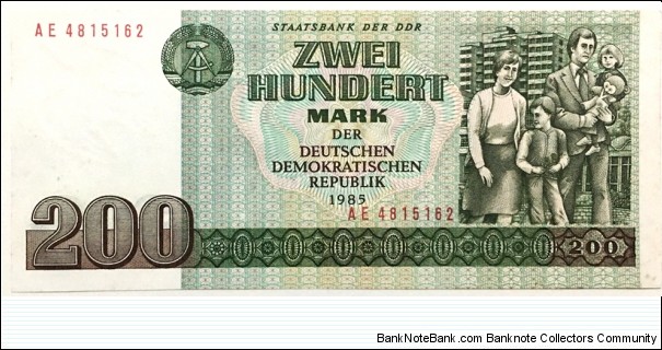 200 Mark (East Germany - Staatsbank der DDR / Not Issued) Banknote
