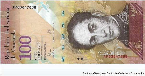 VENEZUELA 100 Bolivares
2015 Banknote