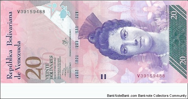 VENEZUELA 20 Bolivares
2013 Banknote