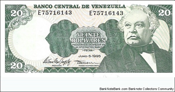VENEZUELA 20 Bolivares
1995 Banknote