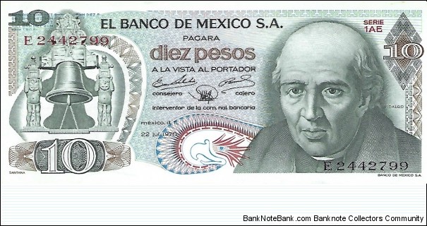 MEXICO 10 Pesos
1970 Banknote