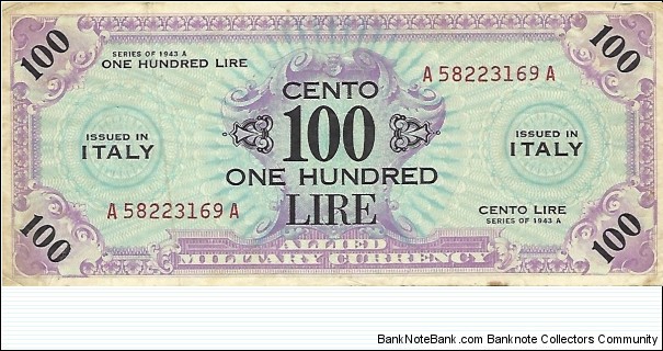 ITALY 100 Lire
1943 Banknote