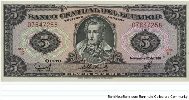 5 Sucres Banknote
