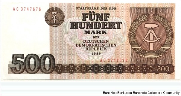 500 Mark (East Germany - Staatsbank der DDR / Not Issued) Banknote