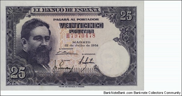 25 Pesetas Banknote