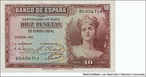 10 Pesetas Banknote