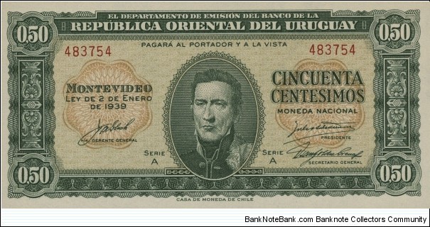 50 Centesimos Banknote