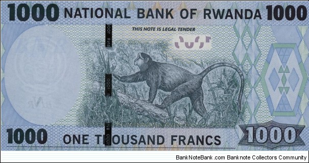 Banknote from Rwanda year 2015