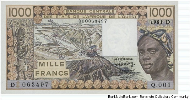 1000 Francs (D - Mali) Banknote
