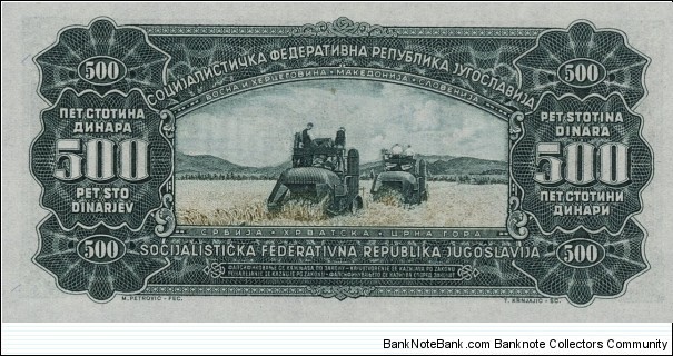 Banknote from Yugoslavia year 1963