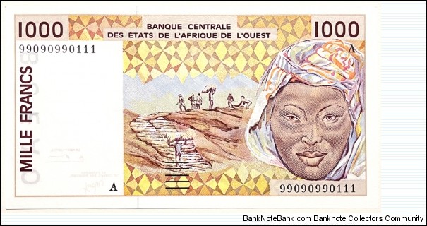 1000 Francs (Ivory Coast) Banknote