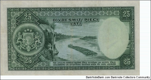 Banknote from Latvia year 1938
