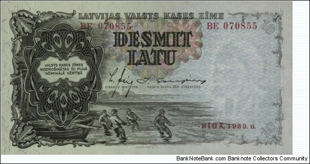 10 Latu Banknote