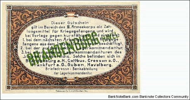 Banknote from Germany year 1917
