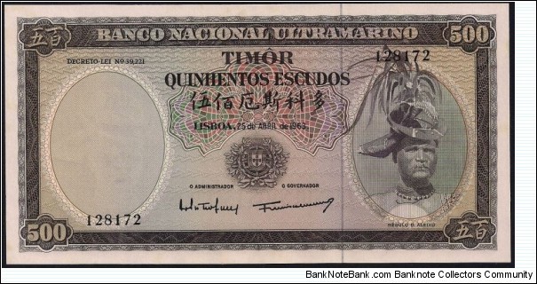 East Timor (Timor Leste) 500 Escudos Banknote