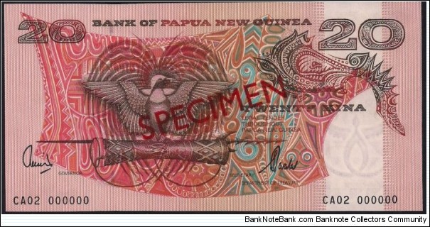 20 Kina Specimen note Banknote