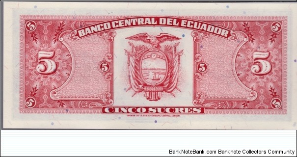 Banknote from Ecuador year 1958