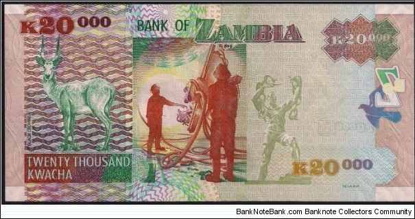 Banknote from Zambia year 2010