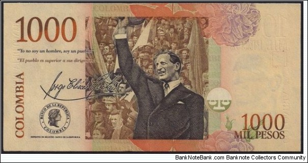 Banknote from Colombia year 2011