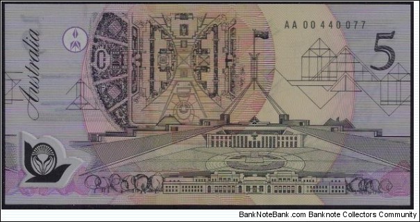 $5 Polymer. First Prefix- AA00. First general issue of a polymer banknote in Australia since 1988. Banknote
