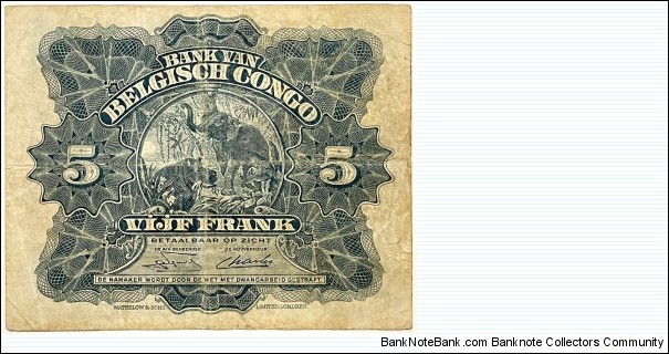 Banknote from Congo year 1949