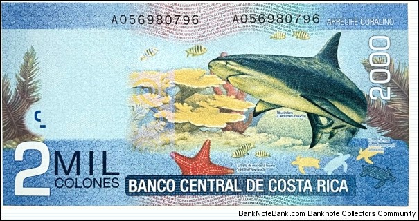 Banknote from Costa Rica year 2013